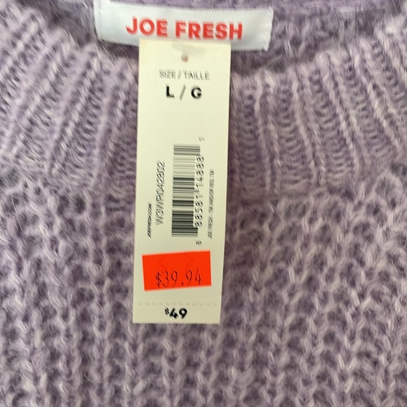 Joe Fresh purple lilac sweater, size large - Picture 4 of 4